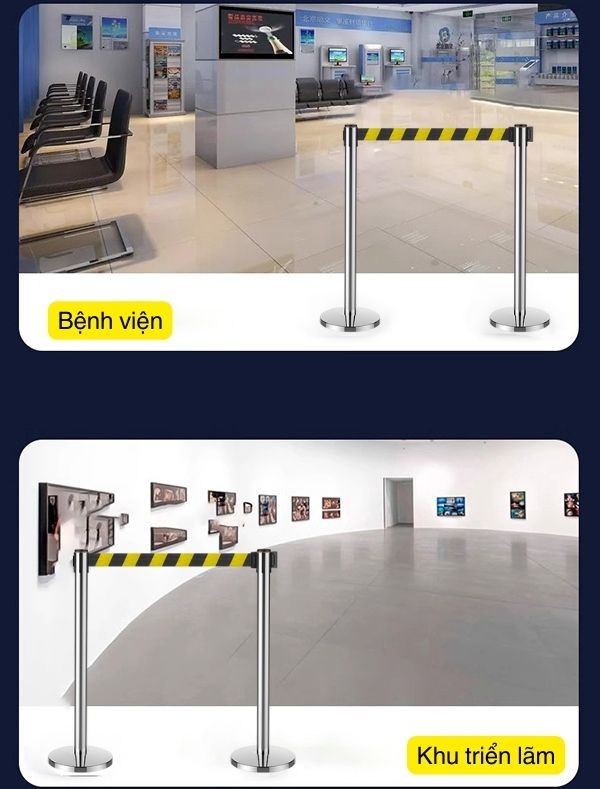 Cột chắn phân làn được sử dụng ở nhiều không gian