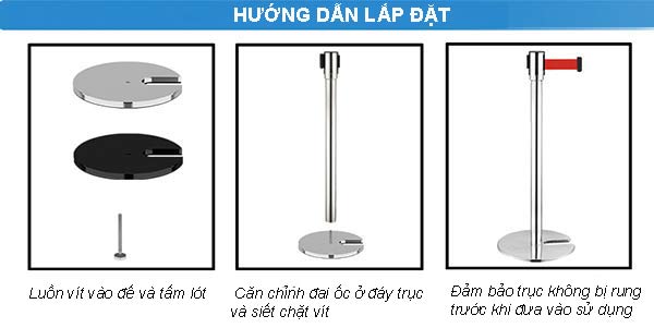 Hướng dẫn lắp đặt cột chắn chân đế chữ U