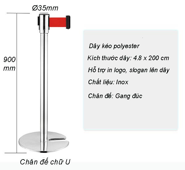 Chi tiết kích thước cột chắn inox để bạn tham khảo