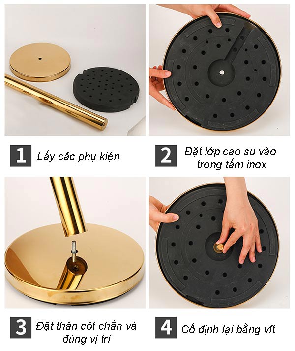 Hướng dẫn lắp đặt cột chắn dây trùng mạ vàng