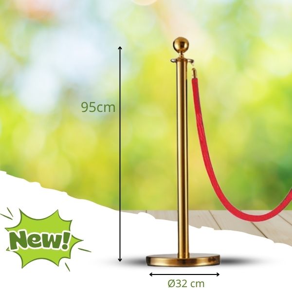 Chi tiết kích thước trụ chắn inox vàng dây chùng