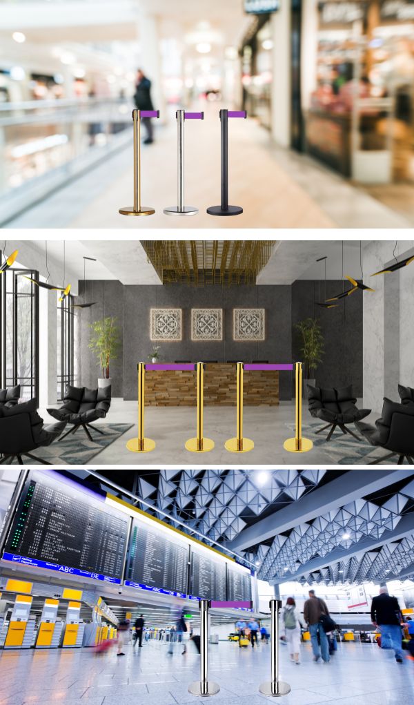 Mẫu cột chắn dây tím sử dụng được ở nhiều không gian