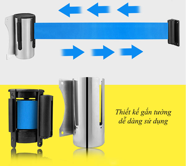 Đầu cột chắn gắn tường màu xanh