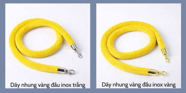 Chiều dài dây nhung cột chắn inox là 1.5m