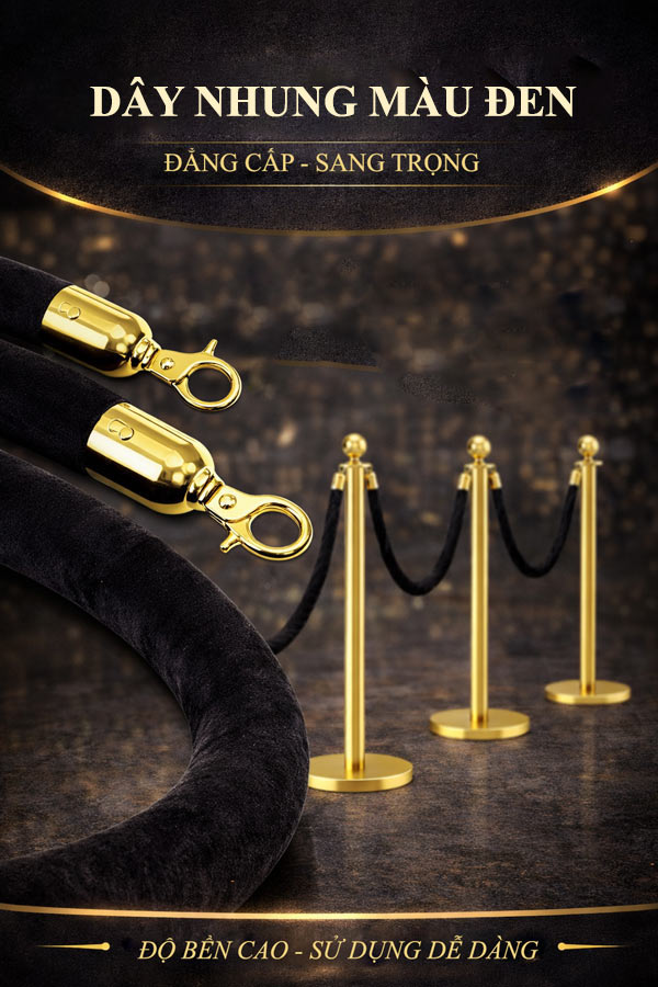 Dây nhung cột chắn màu đen - phụ kiện thay thế cho cột chắn