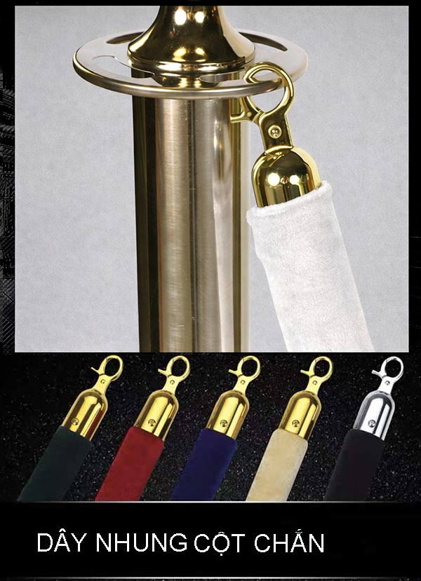 Dây nhung trắng kết hợp với trụ cột chắn phân làn