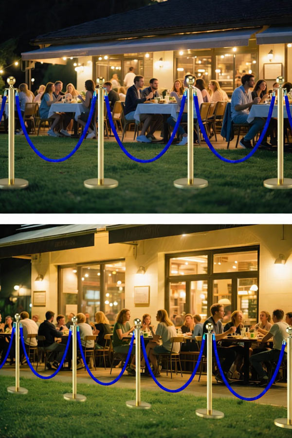 Thay mới dây nhung cột chắn giúp đảm bảo tính thẩm mỹ cho không gian