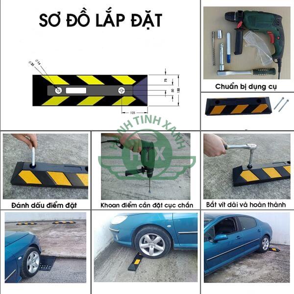 Hướng dẫn lắp đặt cục chặn bánh xe