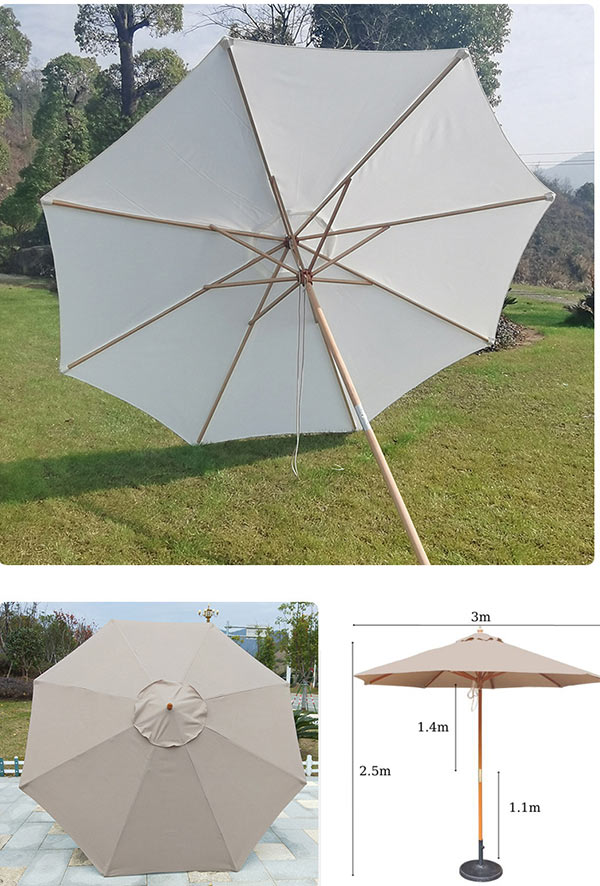 Dù chính tâm thân gỗ màu kaki