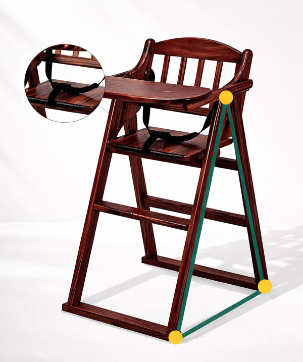Ghế gỗ trẻ em ngồi nhà hàng