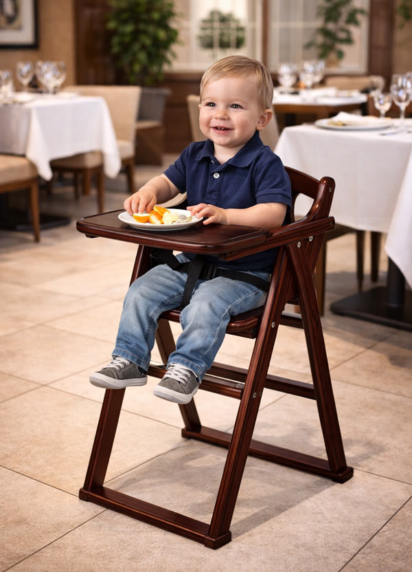 Ghế gỗ trẻ em ngồi nhà hàng