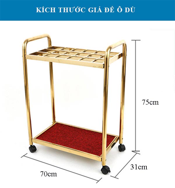 Kích thước giá để ô dù