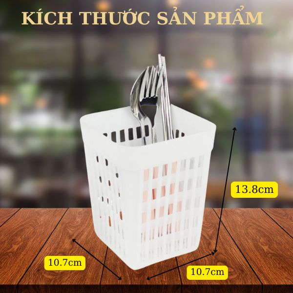 Tham khảo kích thước giỏ nhựa đựng dao, đũa thìa