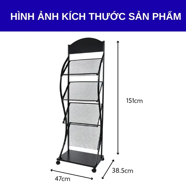 Kích thước kệ để tạp chí sách báo