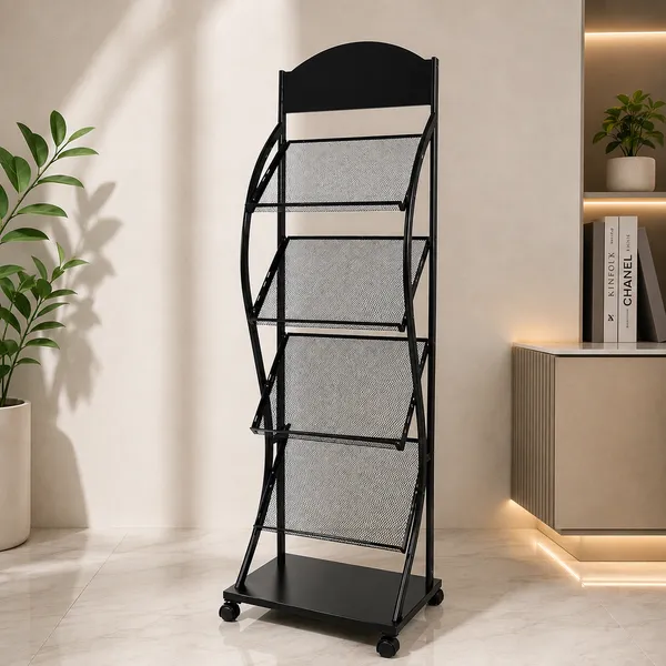 Kệ đựng sách báo tạp chí nơi tiền sảnh khách sạn