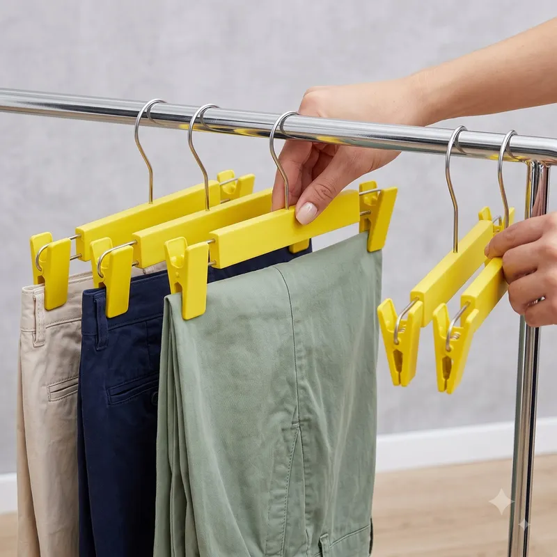 Kẹp treo quần được nhiều cửa hàng thời trang sử dụng