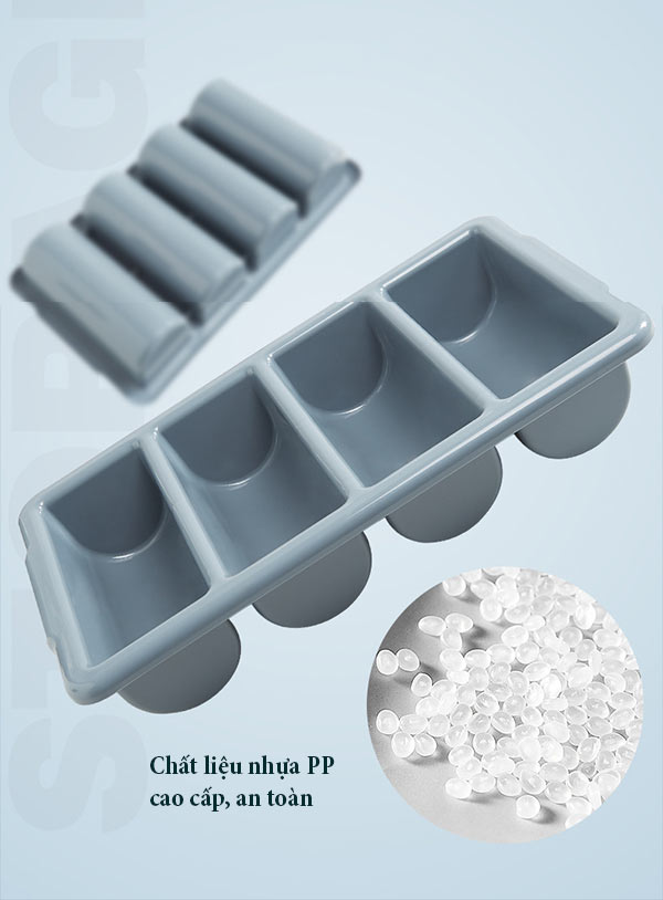 Khay rack đựng đũa thìa được sản xuất từ nhựa PP màu ghi