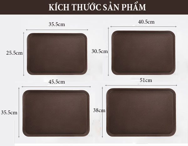 Kích thước khay chống trượt hình chữ nhật
