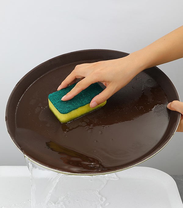 Chất liệu nhựa PP của khay phục vụ tròn dễ dàng làm sạch