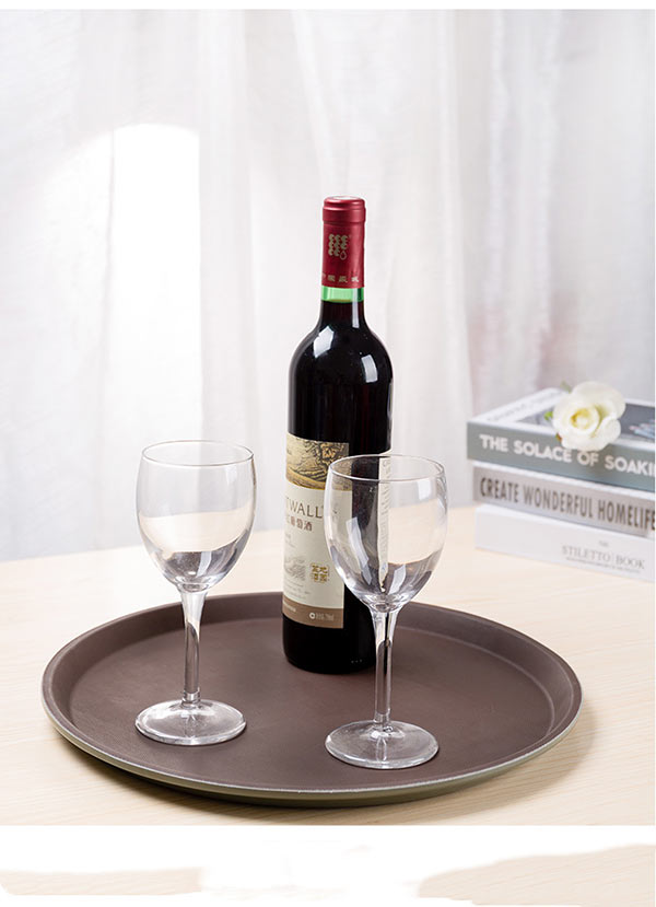 Khay phục vụ nhựa tròn chống trơn trượt