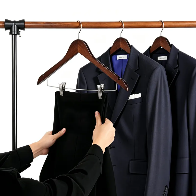 Móc gỗ treo và bảo vệ các loại quần áo