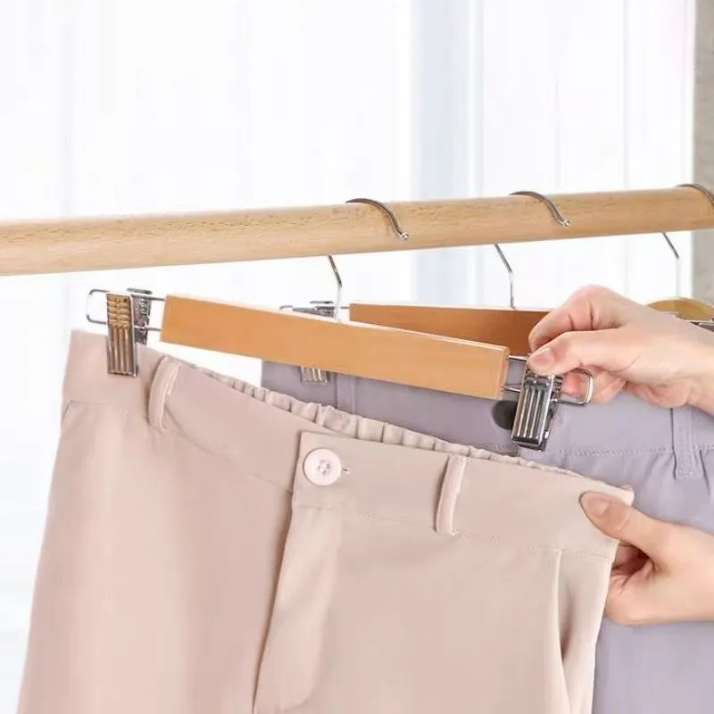 Móc kẹp quần 2 đầu bằng gỗ thông