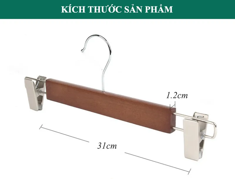 Kích thước móc kẹp quần áo loại 2 kẹp
