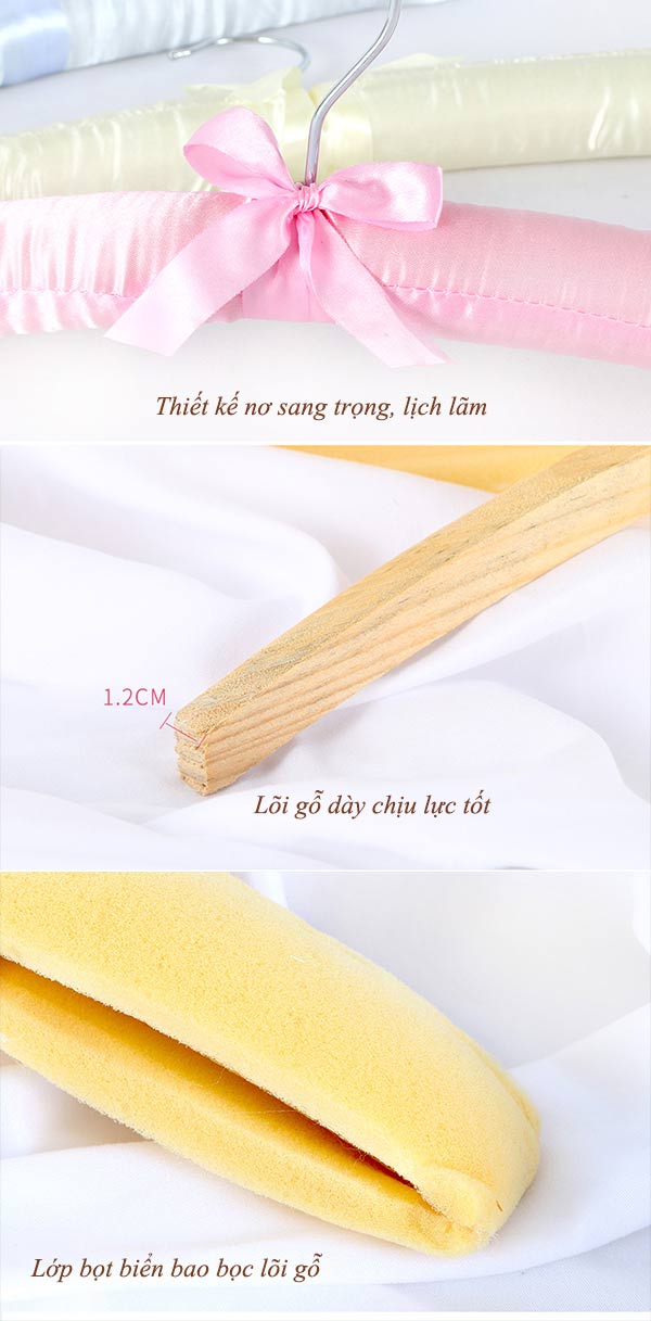 Các đặc điểm của móc treo quần áo bọc vải lụa bên ngoài