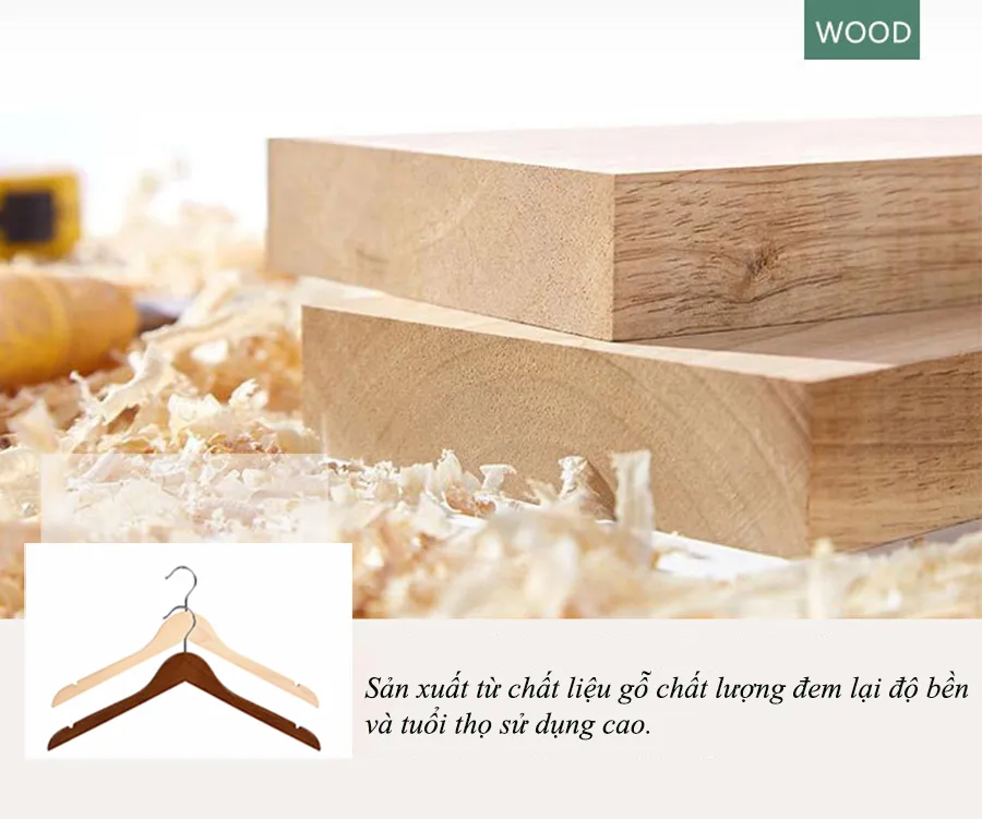 Móc treo quần áo sản xuất từ gỗ thông