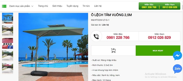 bán ô dù lệch tâm tại hà nội