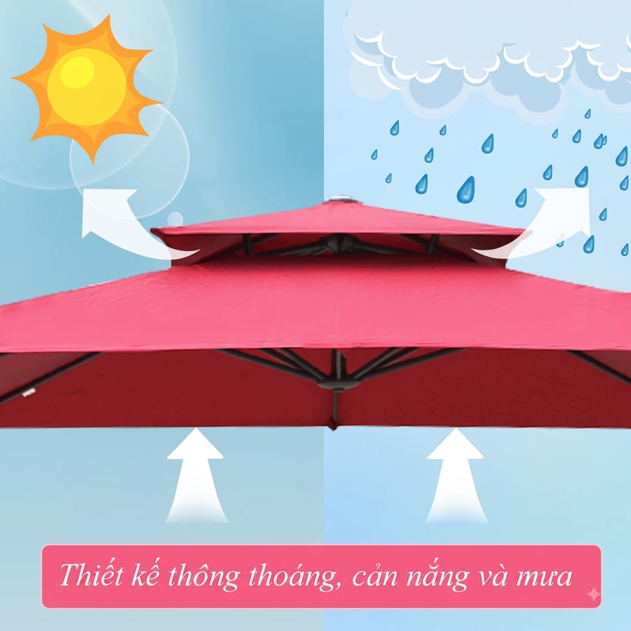 Ô dù ngoài trời làm giảm nhiệt độ