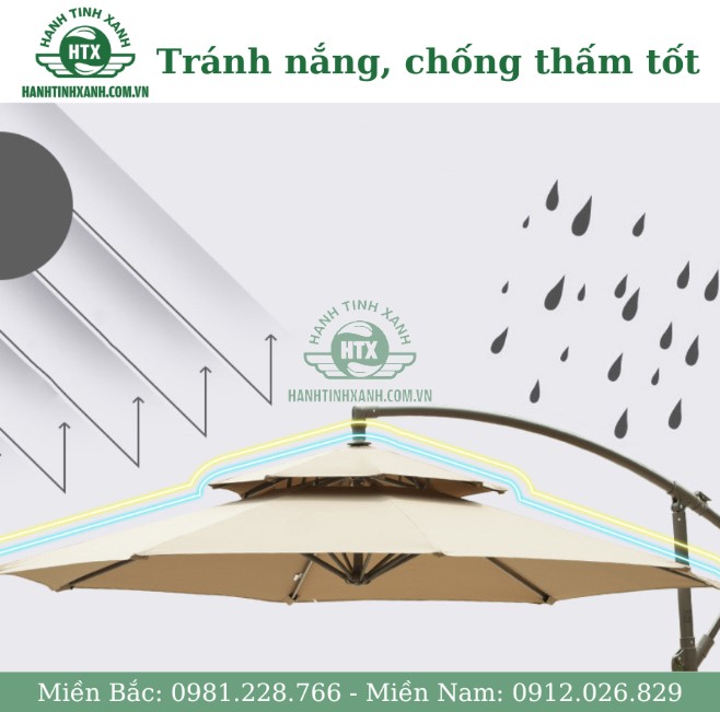 ô dù lệch tâm với thiết kế chắc chắn giúp tránh nắng chống thấm cực kỳ tốt
