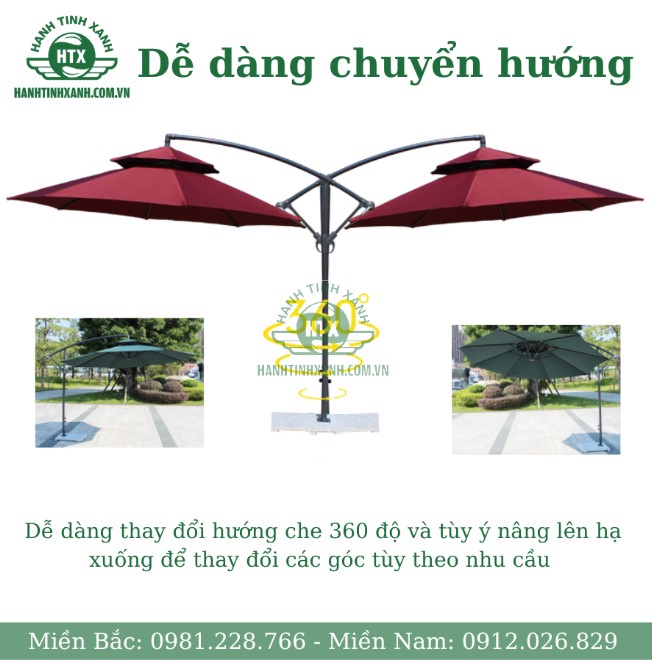 Dễ dàng thay đổi hướng che 360 độ và tùy ý nâng lên hạ xuống 1 cách dễ dàng