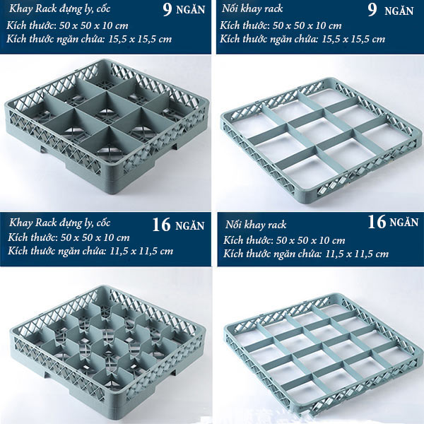 Tham khảo thông số khay nhựa đựng ly cốc- rack nhựa