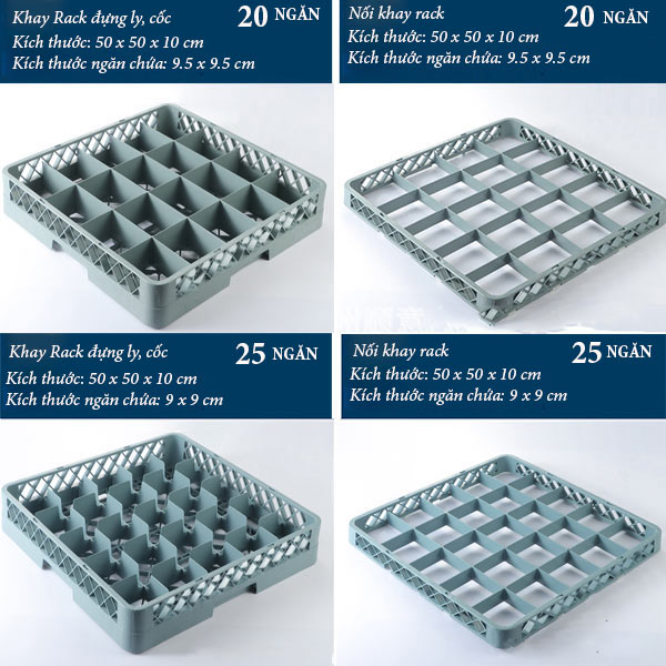 Tham khảo thông số khay nhựa đựng ly cốc- rack nhựa