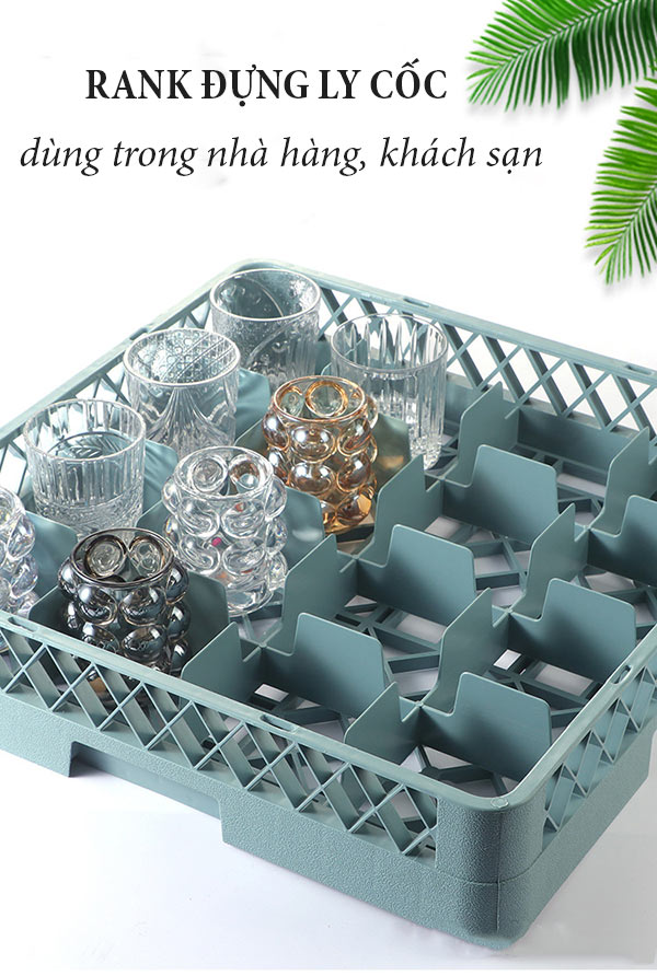 Rack nhựa đựng ly cốc trong nhà hàng