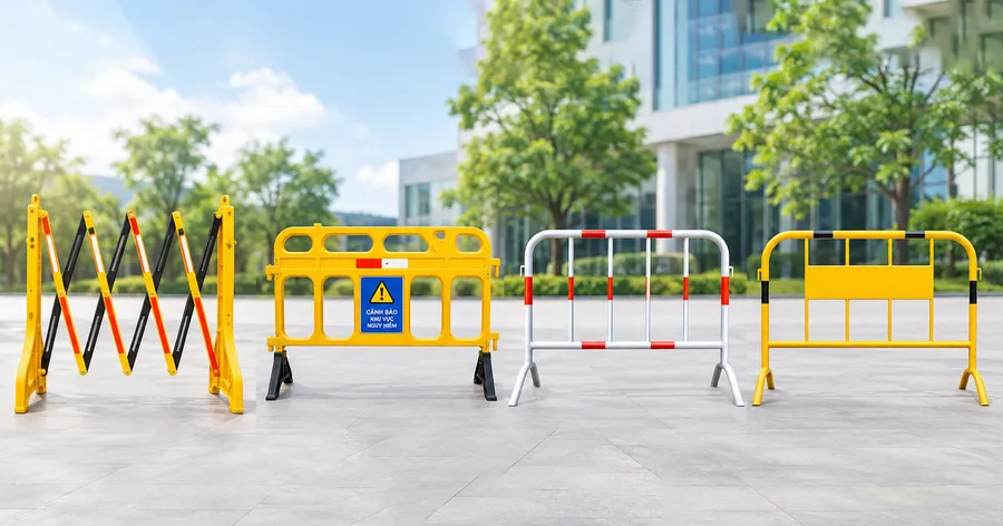 Hàng rào chắn giao thông di động xếp gọn