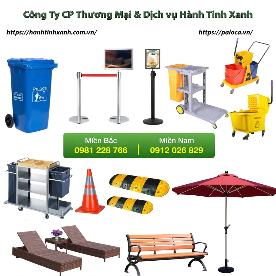 Thanh lý thùng rác, thiết bị khách sạn Hành Tinh Xanh