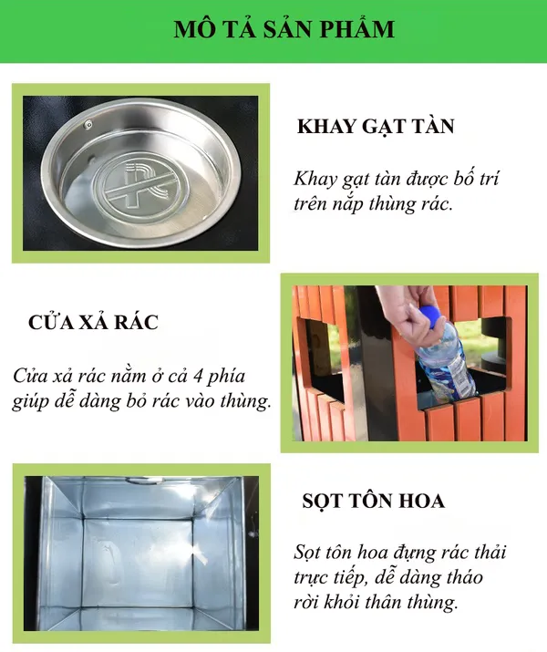Đặc điểm thùng rác gỗ