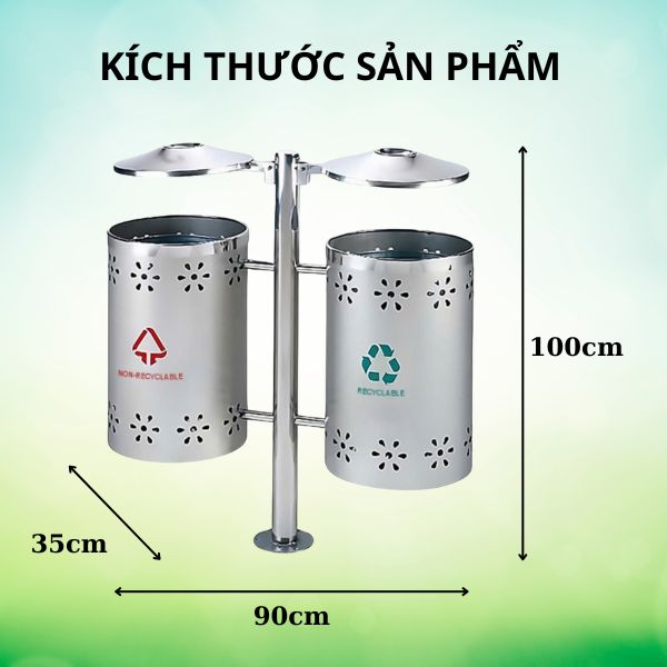 Kích thước thùng rác ngoài trời