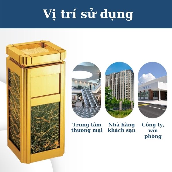 Thùng rác đá trang trí dành cho không gian sang trọng