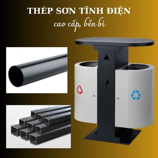 Mẫu thùng rác sản xuất từ thép chất lượng