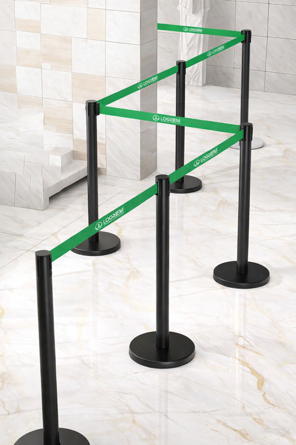 Thiết kế cột chắn dây căng xanh lá phân làn tiện lợi