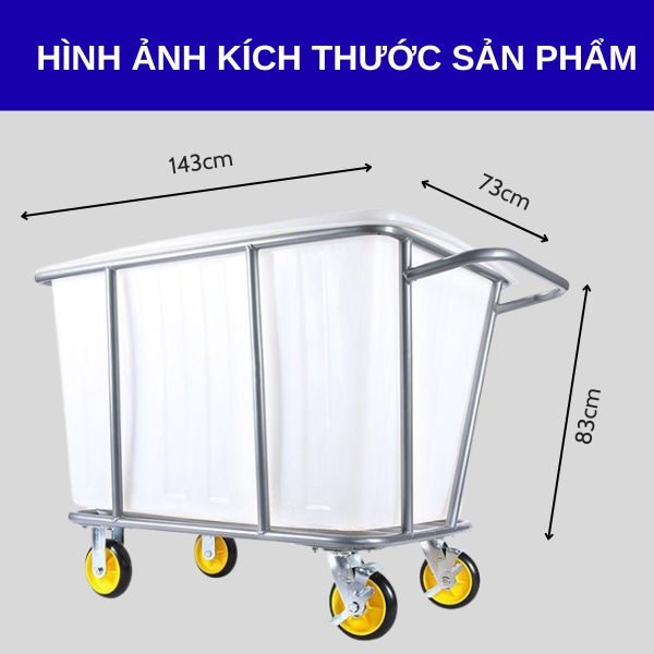 Kích thước xe chở đồ giặt là nhựa khung thép