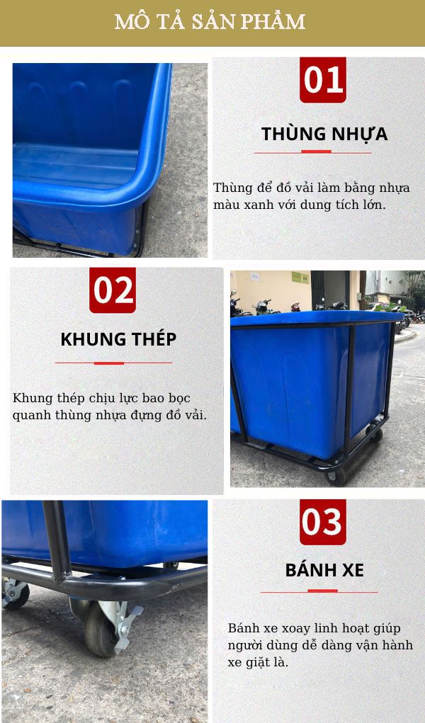 Chi tiết các đặc điểm thiết kế Xe chở đồ vải bằng nhựa