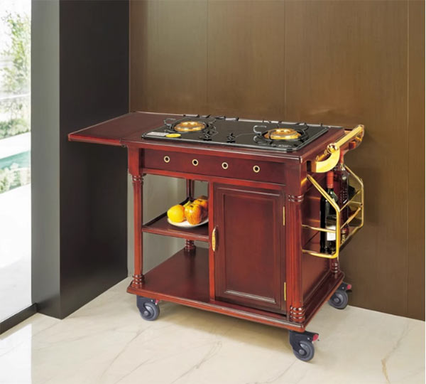 Hình ảnh thật xe đẩy phục vụ bàn có bếp