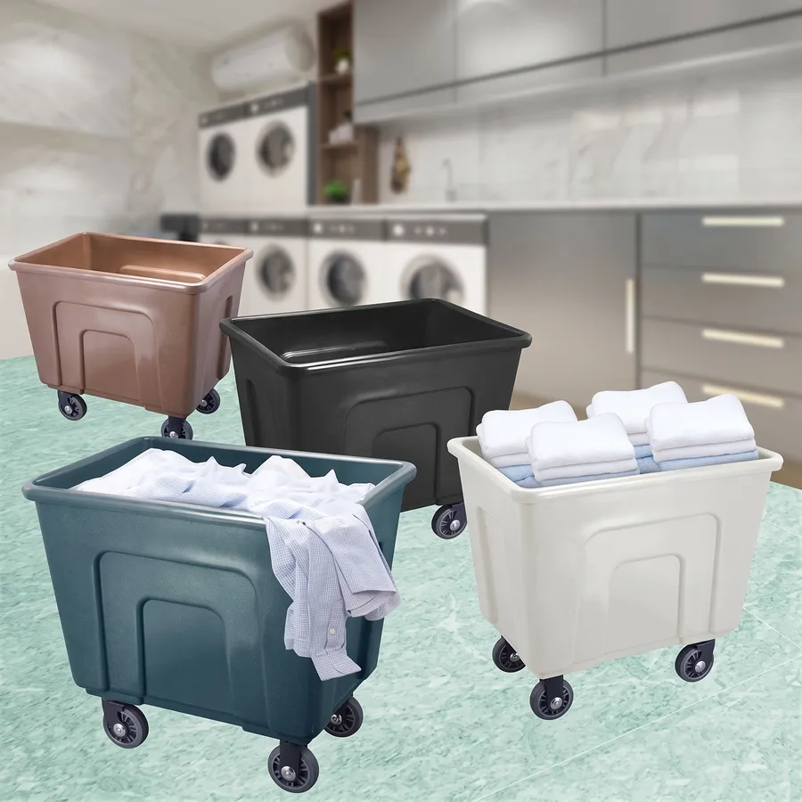 Xe đẩy đồ vải y tế thùng nhựa