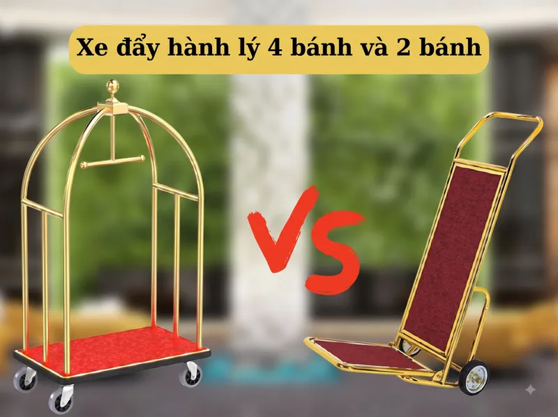 Xe đẩy hành lý 4 bánh và 2 bánh