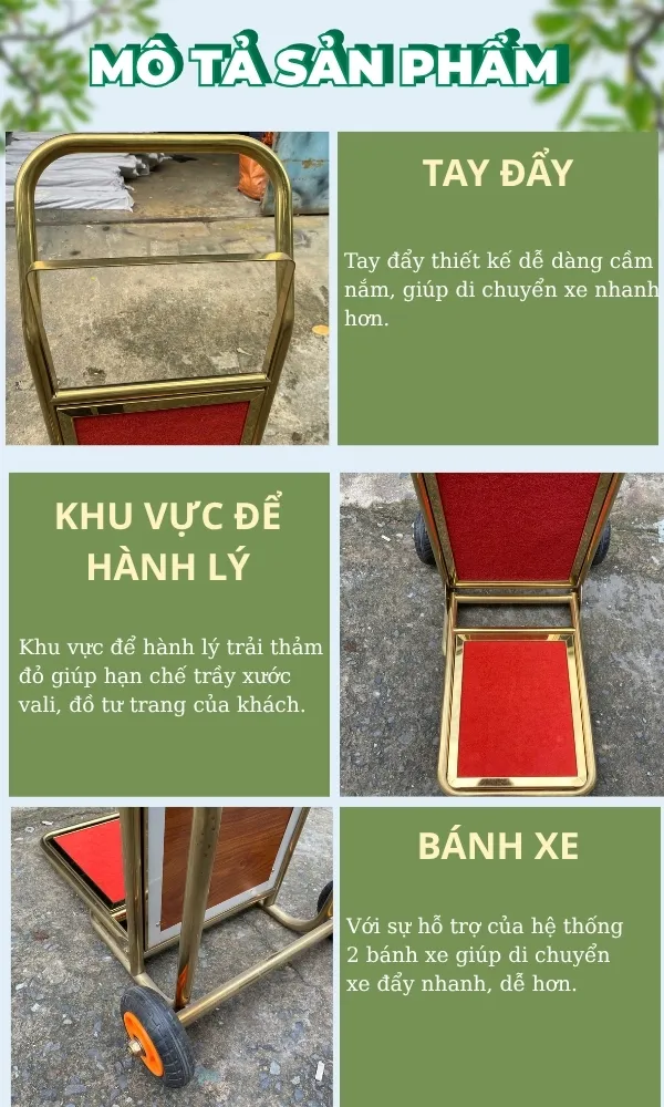 Các đặc điểm thiết kế xe kéo hành lý 2 bánh