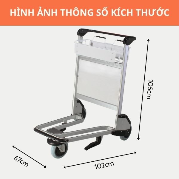 Kích thước xe đẩy hành lý sân bay